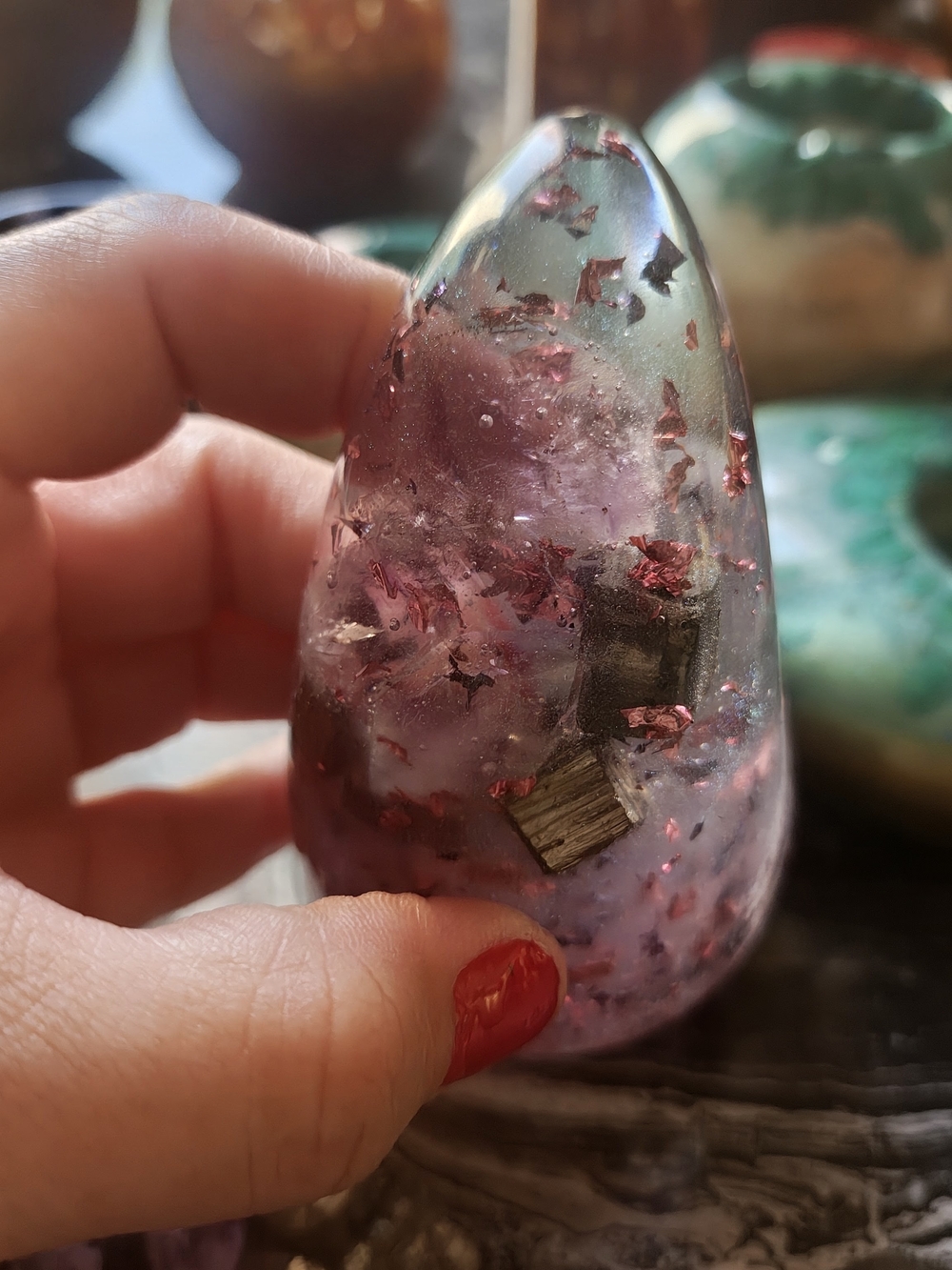 The Lunar Eclipse Candle Holder | Amethyst & Pyrite - Picture 3 of 3